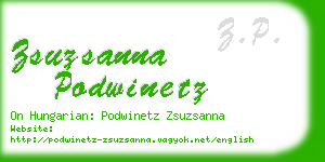 zsuzsanna podwinetz business card